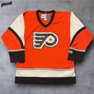 Philadelphia Flyers Jersey Youth L/XL Chrome Orange NHL Hockey CCM Throwback